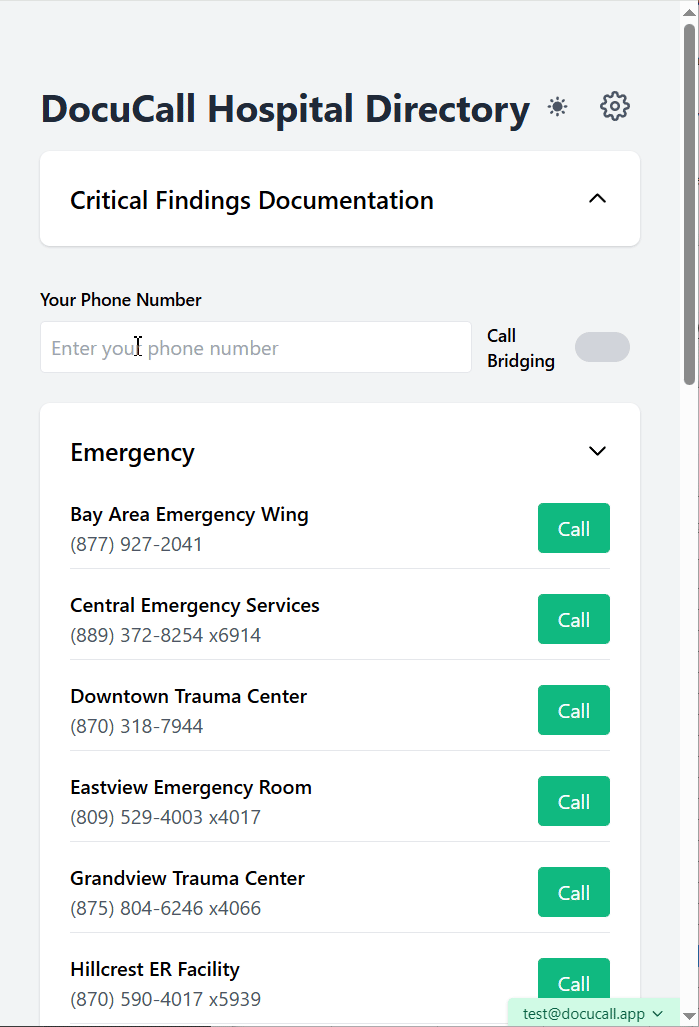 DocuCall Demo